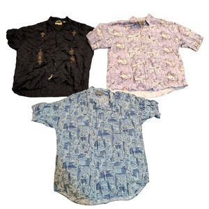 Lot of 3 Men's Hawaiian Shirts Size XL North River, Cubavera, Triumph California